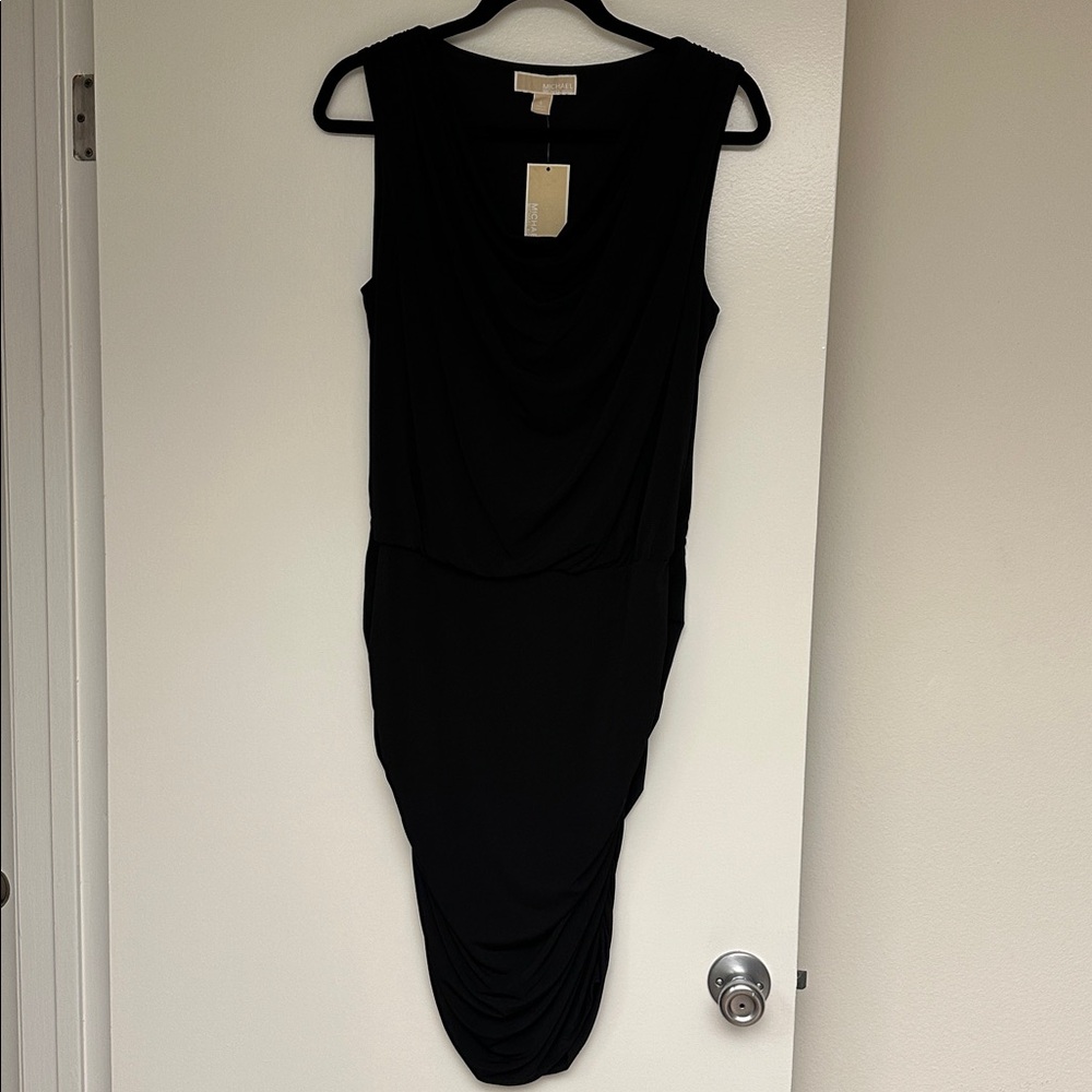 Michael Kors Black Draped Dress